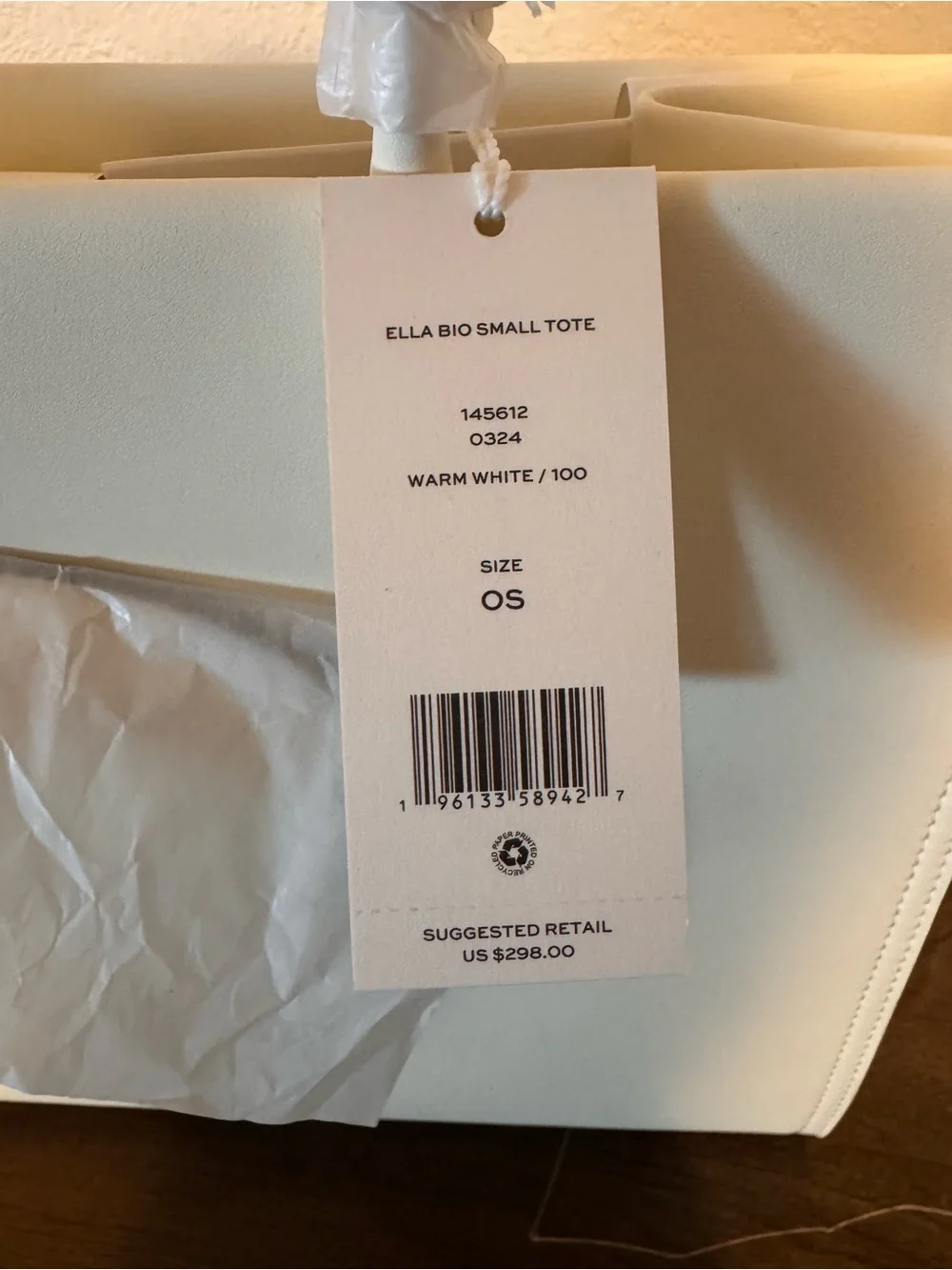 Tory Burch NWT white small Ella Tote, never unwrapped!